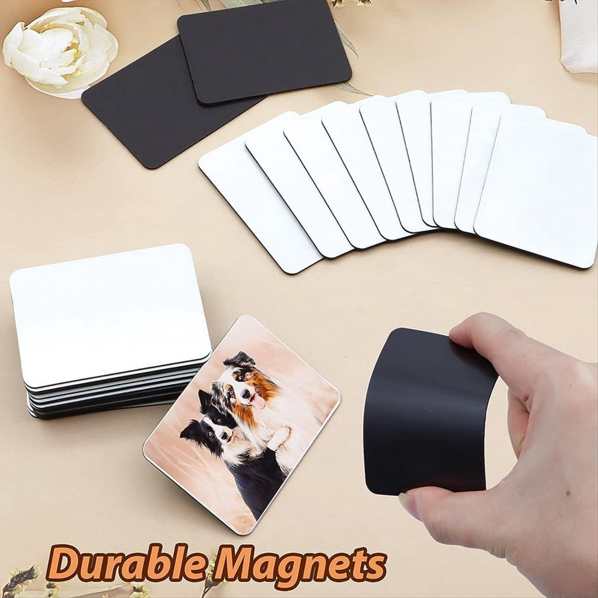 HOT 34PCS Sublimation Magnets Blanks, 3X2.2 in Personalized Fridge Magnet Blank Refrigerator for Kitchen Office