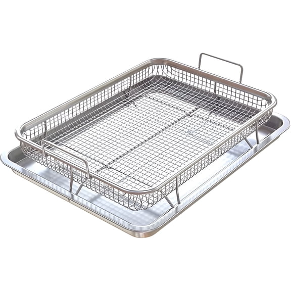 ACDANC Air Fryer Basket for Oven,Stainless Steel Crisper Tray and Pan,Deluxe Air Fry in Your Oven,Baking Pan Perfect for the Grill