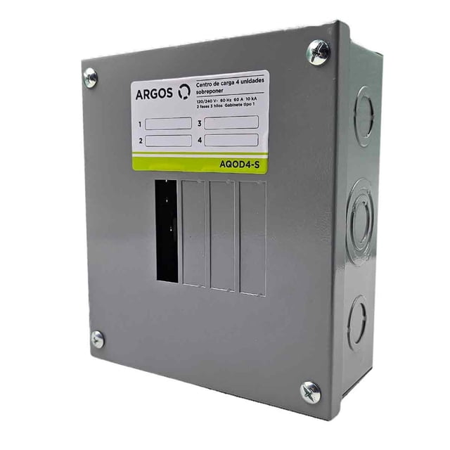 Centro de carga de 4 polos sobreponer 60A 2f, 3h acero