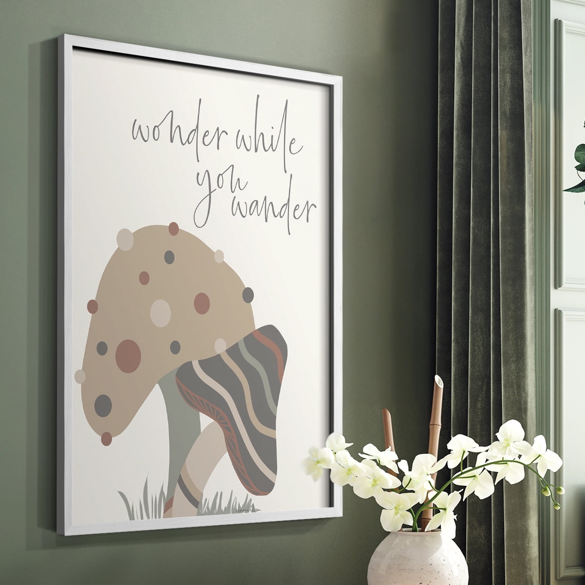 Wonder While you Wander Framed Print - Solid Wood in Single Picture Frame Solid Wood 2 Framed Print
