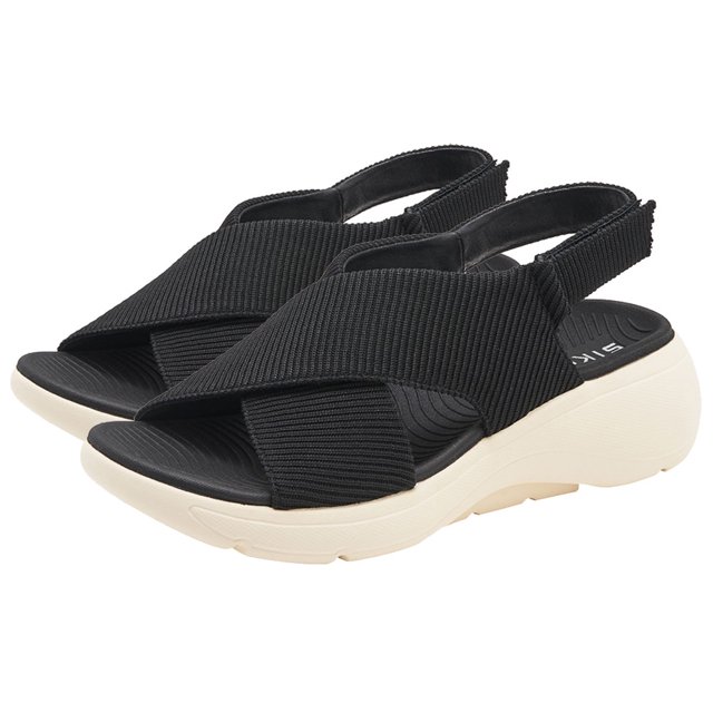 Sandalias Plataforma Cuña para Mujer Likrtyny Negro 36