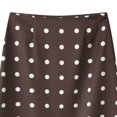 thumbnail image 4 of Women's Polka Dot Lace Hem Midi Sleep Skirt, Elastic Waist Lace Trim Half Slip Loungewear Skirt Coffee S(S), 4 of 5