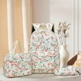 thumbnail image 4 of 3Pcs Floral Backpack Set With Lunch Bag & Pen Case Travel Daypack Decor Bag (Pink Flower), 4 of 10