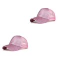 thumbnail image 1 of Minnieouse Women Men Baseball Hat Traveling Hiking Summer Adjustable Birthday Polyester Peaked Bike Headgear Gift Camping Cap Rosa 2piezas, 1 of 6