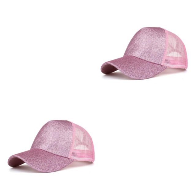 Minnieouse Women Men Baseball Hat Traveling Hiking Summer Adjustable Birthday Polyester Peaked Bike Headgear Gift Camping Cap Rosa 2piezas