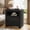 Black, variant on Finmind Farmhouse Nightstand with 2 Drawers Set of 2, Mid-Century Retro End Table, Wide Bedside Stand for Living Room, Bedroom, Easy Assembly, Brown