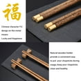 thumbnail image 3 of Wooden Chopsticks Reusable with Case, Chinese Chopsticks Set with Holder 2 Pair, 3 of 7