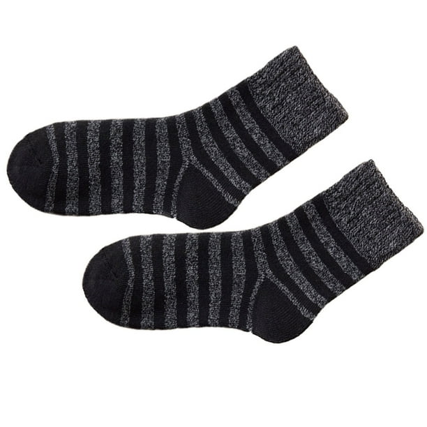 Calcetines de invierno Qarigey 5 pares hombre media pantorrilla Rayas negras