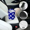 thumbnail image 6 of Wukai Blue And White Polka Dot Print Car Trash Can - Easy to Clean Hanging Garbage Bin - Removable Liner - Leak-Car Garbage Can - Waterproof Trash Can for Car and SUV, 6 of 7