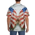 thumbnail image 3 of Pofeuu Patriotic Butterfly Floral Print Mens Casual Short Sleeve Shirts Beach Summer Spread Collar Pocket Tops Men's Casual Short-sleeved Shirt-3X-Large, 3 of 5