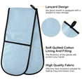 thumbnail image 4 of Dailycode Double Sided Oven Mitt with Loop Heat Resistant Kitchen Long Potholders 7" x 35" Baby Blue, 4 of 6