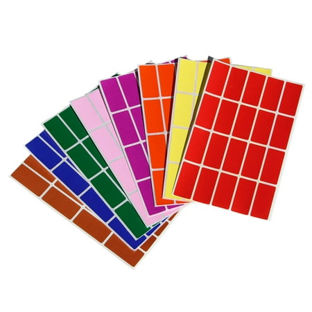 Rectangle Name Tags - Rectangular Color coding labels 1.57inch x 0.75 inch, Rectangle label in 8 assorted colored name tags for kids( 40mm x 19 ) 640 pack by Royal Green