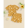 thumbnail image 3 of Toddler Girls Summer Shorts Sets, Short Sleeve Floral/Butterfly Print Tops Shorts Sets, 3 of 8