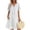White, variant on Admvng Women's Linen Dresses Casual Solid V Neck Short Sleeve Button Dress