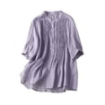 thumbnail image 1 of Hauts pour Femmes à Manches Longues Unis Amples Mode Adulte Mignon Chemise de Déplacement Chemises pour Femmes Mignon Haut d'Été Haut de Course Femmes Chemises d'Été pour Femmes Chemise de Compression pour Femmes Chemises pour l'Été Femmes, 1 of 7
