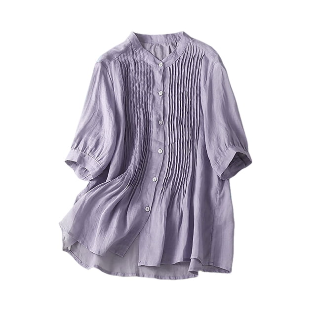 Hauts pour Femmes à Manches Longues Unis Amples Mode Adulte Mignon Chemise de Déplacement Chemises pour Femmes Mignon Haut d'Été Haut de Course Femmes Chemises d'Été pour Femmes Chemise de Compression pour Femmes Chemises pour l'Été Femmes