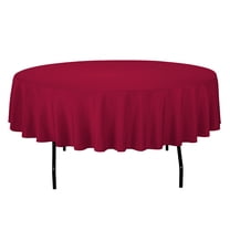 LinenTablecloth 90 in Round Cotton-feel Tablecloth Burgundy