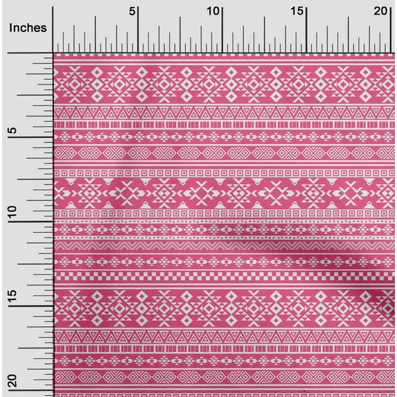 oneOone Cotton Jersey Pink Fabric Geometric Tribal Quilting Supplies Print Sewing Fabric By The Yard 58 Inch Wide