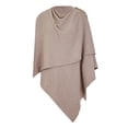 thumbnail image 6 of PULI Womens Open Front Poncho Sweater Pure Wrap Topper （Oatmeal）, 6 of 10