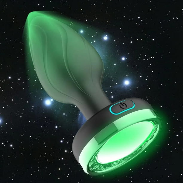 plug anal con luces Vibrating LED Light Butt Plug - Medium