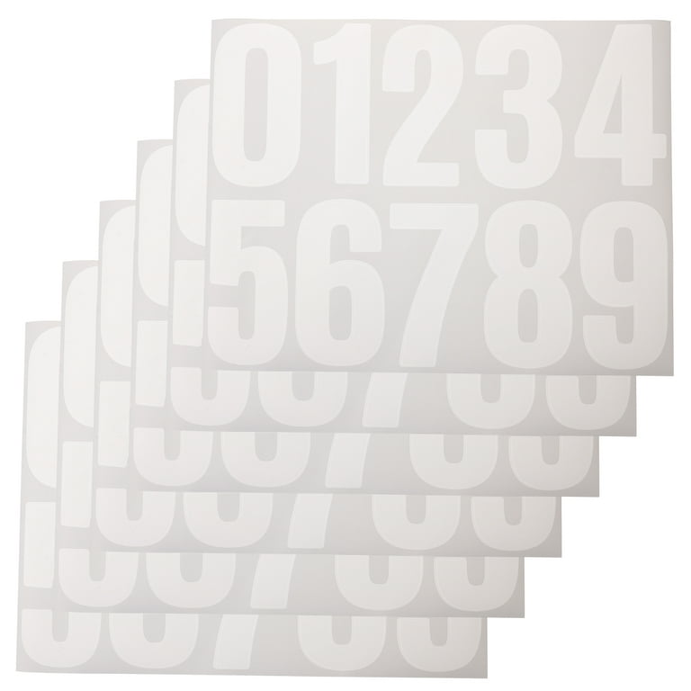 6 Sheets Large Number Stickers Adhesive Numbers Stickers for Garbage Bins  Trash Can Number Stickers