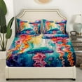 thumbnail image 3 of Erosebridal 3D Jellyfish Sheet Set Twin, Dreamy Watercolor Bedding Sets Twin Size, Sealife Artwork Decor 3pcs, 3 of 7