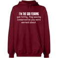 thumbnail image 2 of OXI Hoodie Sweatshirt - Conservative You Were Werned, Basic Casual Hoodie for Men's and Women Fleece Hoodie Long Sleeve - Cardinal Red Small, 2 of 3