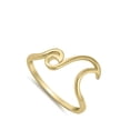 thumbnail image 4 of CHOOSE YOUR COLOR Yellow Gold-Tone Double Wave Love Ring .925 Sterling Silver Band Jewelry Female Size 9, 4 of 4