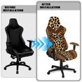thumbnail image 5 of Pzuqiu Hummingbird Computer Chair Seat Slipcovers Easy Installation Computer Chair Covers for Seat Cushion Leopard Print Office Desk Chair Cover Fits Most Office/Computer Chairs, 5 of 7