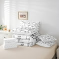 thumbnail image 6 of jejeloiu Aircraft Flying 7 Pieces Bedding Comforter Set,Ancient Airplane Print Full Bedding Set,White Gray Fitted Sheet Flat Sheet For Boys Teens,Microfiber Bedroom Decor Reversible, 6 of 8