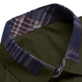 thumbnail image 3 of Jessboyy Men's Business Casual Button Down Shirts Short Sleeve Semi Formal Button up Work Shirt with Pockets Plaid Lined Summer Shirts Army Green XXXL, 3 of 7