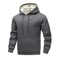 thumbnail image 3 of Aobny Thermal Hoodies for Men Pullover Fleece Gray Hooded Sweatshirts Men Athletic Tops,XXL, 3 of 4