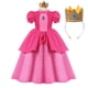 thumbnail image 1 of Vestidos de princesa de melocotón para niñas, disfraz de fantasía con manga de burbuja, trajes de Cosplay para fiesta de Halloween, ropa para niños de 2 a 10 años Fivean unisex, 1 of 2