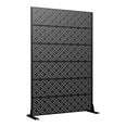 thumbnail image 6 of MAYEERTY 72 × 47in Outdoor Privacy Screen with Stand, 3 Panels Metal Balcony Decorative Screen, Black, 6 of 7