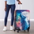 thumbnail image 4 of HELLHERO Wolf Galaxy Print Suitcase Guard Polyester Ammonia Breathable Dustproof Baggage Protective Sleeve for Family, 4 of 7