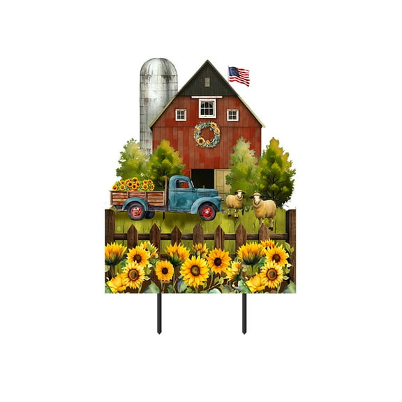 Briarwood Lane Sunflower Barn Metal Art