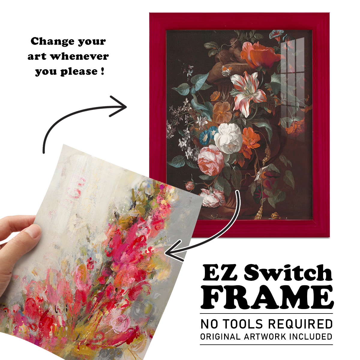 Flip Side - Framed Print w/glass - Cherry Red