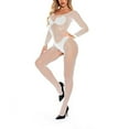 thumbnail image 4 of Hfyihgf Women's Mesh BodyStocking Fishnet Lingerie Long Sleeve Bodysuits One Piece Jumpsuit Underwear Nightwear(White,Free Size), 4 of 8
