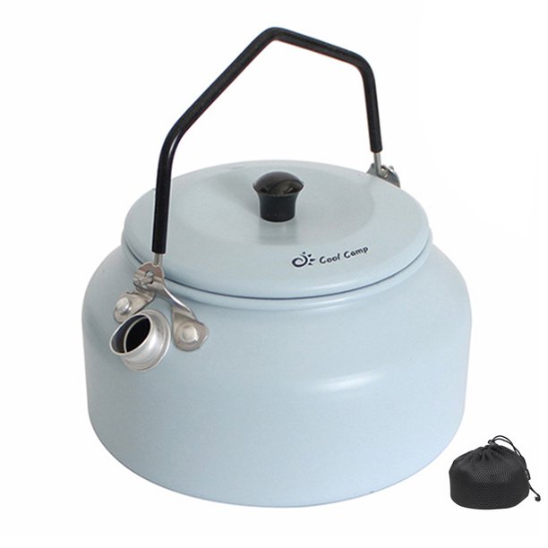 Hervidor de agua para acampar de 900 ml, cafetera portátil ligera, mochilero, senderismo, utensilios de cocina