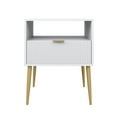 thumbnail image 7 of Nathan James Jacklyn Modern Nightstand Bedside Table with Drawer and Shelf, Mid-Century Golden Legs, White/Gold, 7 of 7