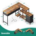 L Shaped Computer Desk with Fabric Drawers and File 53