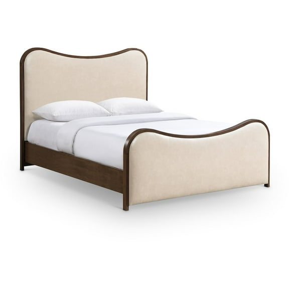 Meridian Furniture Arvada Cream Vegan Leather Upholstered King Bed