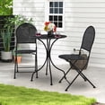 thumbnail image 2 of Gymax 3 PCS Patio Bistro Set All-weather Metal Table & Chair Set for 2 Person Modern Furniture Set, 2 of 10