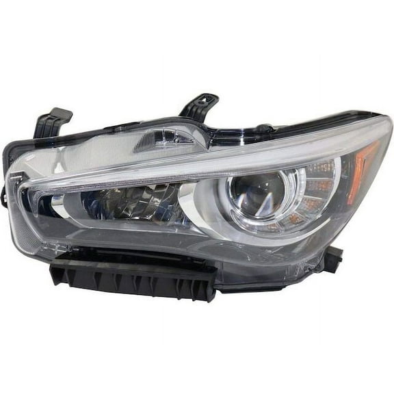 Left Driver Side Headlight Assembly - without Adaptive Lamps - Compatible with 2014 - 2017 Infiniti Q50 Sedan / Hybrid 2015 2016
