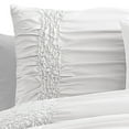 thumbnail image 3 of 4 Piece Twin Comforter Set with Ruching Details, White- Saltoro Sherpi, 3 of 5