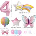 thumbnail image 2 of Set de globos para decoración de cumpleaños, Pink Butterfly Girl, 4 unidades, 2 of 5