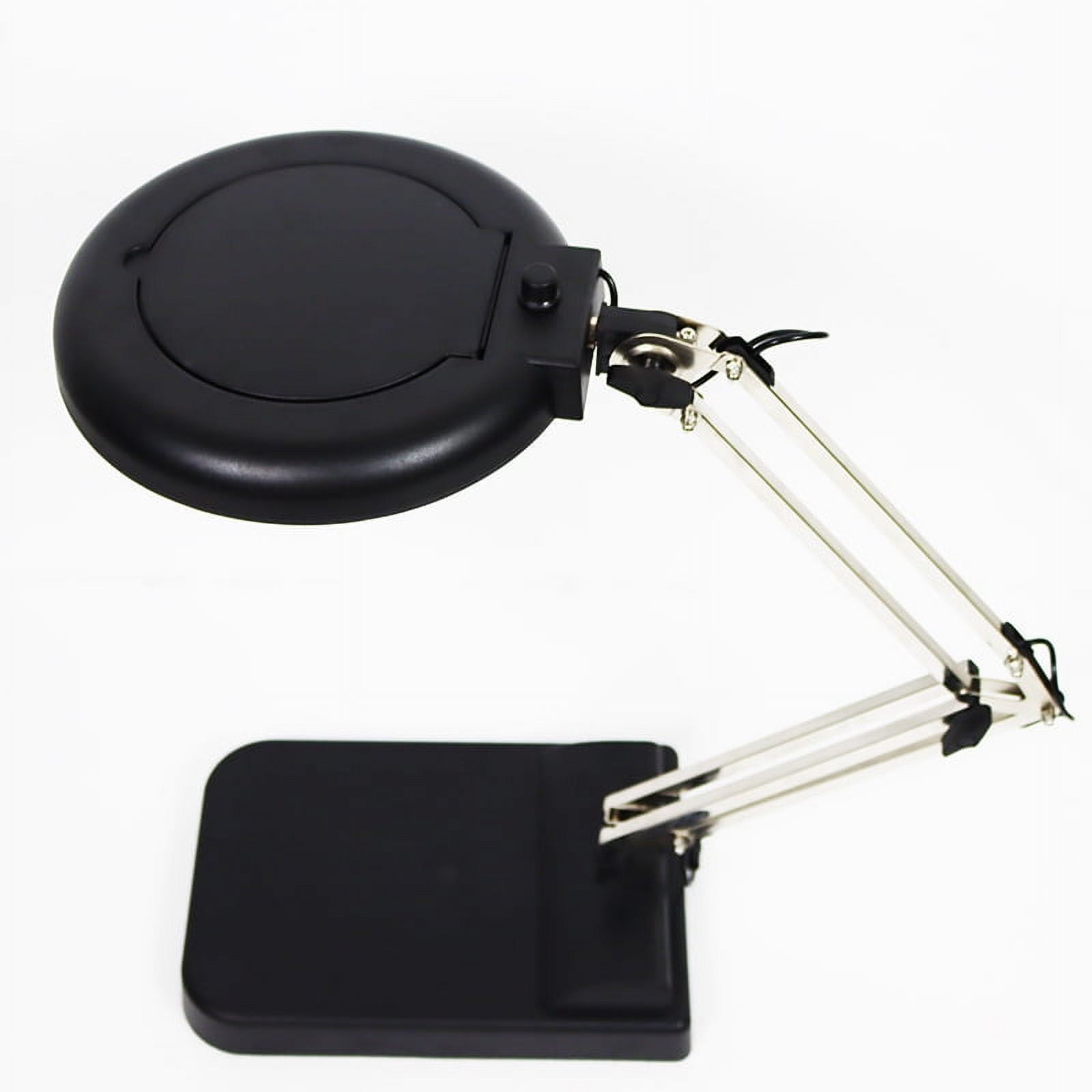 INTBUYING 30X Magnifier Adjustable LED Lamp Light Magnifying White Glass Lens Desk Table Repair Tool Black