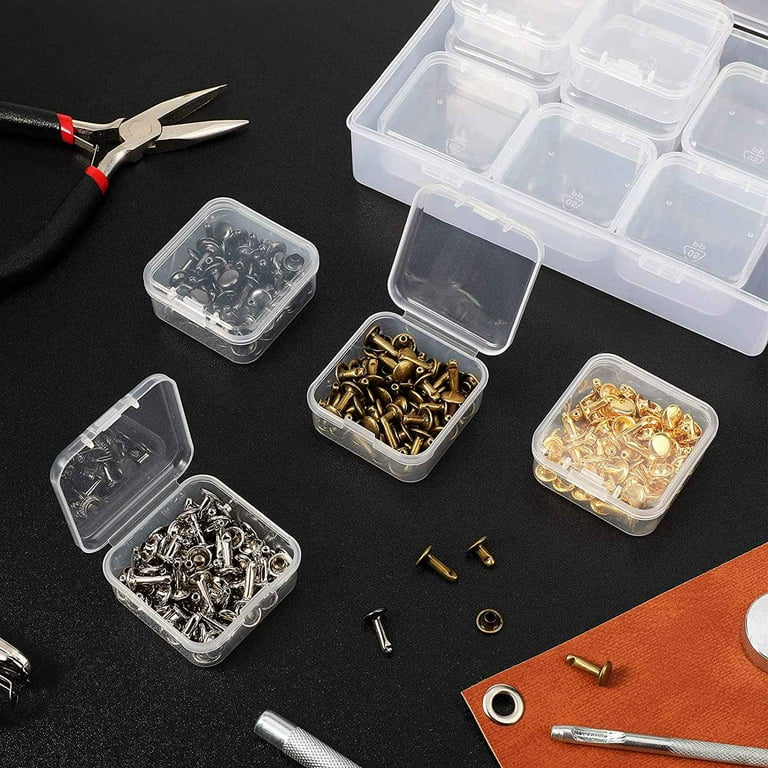 24 Pcs Small Bead Organizer Bead Case Storage Organizer Diamond Art  Containers Accessory Storage with 2 Pcs Hinged Lid