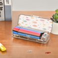 thumbnail image 7 of Plastic Pencil Box Large Capacity Pencil Boxes Clear Boxes with Snap-Tight Lid Stylish Office Supplies Storage Organizer Box Small Watercolor Splashes and Dots, 7 of 7