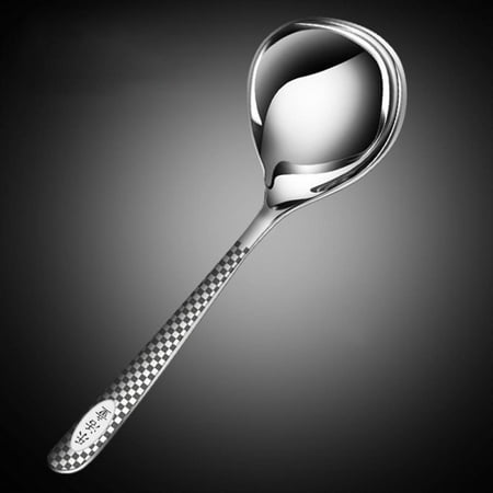 

Popvcly Elegant Mirror Soup Spoon Long Handle Public Spoon Durable Round Scoop for Home Hotel Restaurant Tableware